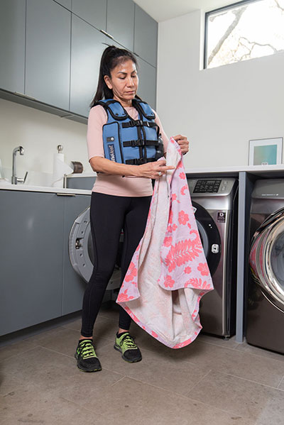 Woman wearing an AffloVest